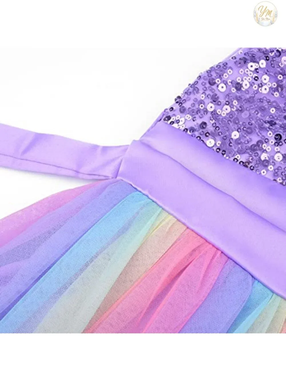 Little Girl's Sequin Sleeveless Mesh Rainbow Dress Wedding Party